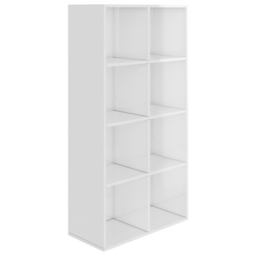 vidaXL Ραφιέρα/Βιβλιοθήκη Γυαλιστερό Λευκό 66x30x130cm Επεξ. Ξύλο 1 τεμ.