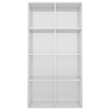 vidaXL Ραφιέρα/Βιβλιοθήκη Γυαλιστερό Λευκό 66x30x130cm Επεξ. Ξύλο 1 τεμ.