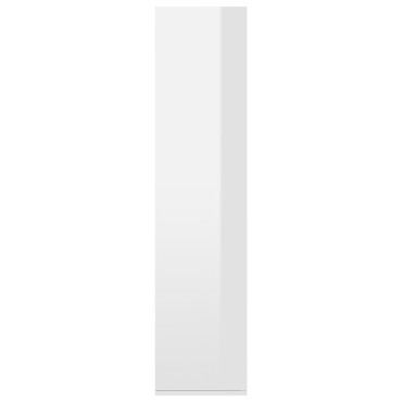 vidaXL Ραφιέρα/Βιβλιοθήκη Γυαλιστερό Λευκό 66x30x130cm Επεξ. Ξύλο 1 τεμ.