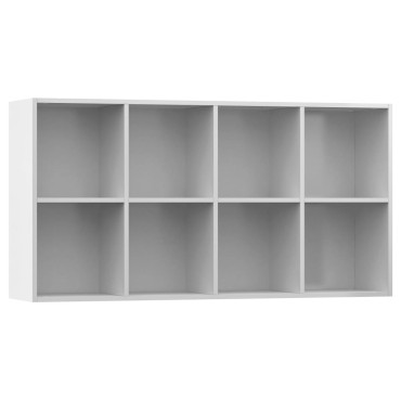 vidaXL Ραφιέρα/Βιβλιοθήκη Γυαλιστερό Λευκό 66x30x130cm Επεξ. Ξύλο 1 τεμ.