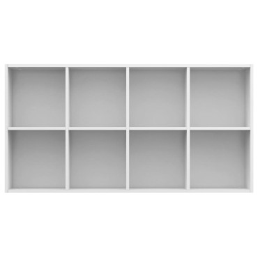 vidaXL Ραφιέρα/Βιβλιοθήκη Γυαλιστερό Λευκό 66x30x130cm Επεξ. Ξύλο 1 τεμ.