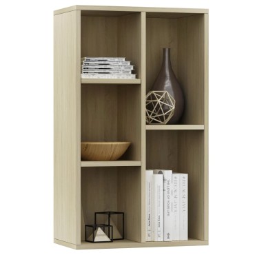 vidaXL Ραφιέρα / Βιβλιοθήκη Sonoma Δρυς 50x25x80cm από Επεξ. Ξύλο 1 τεμ.
