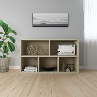 vidaXL Ραφιέρα / Βιβλιοθήκη Sonoma Δρυς 50x25x80cm από Επεξ. Ξύλο 1 τεμ.