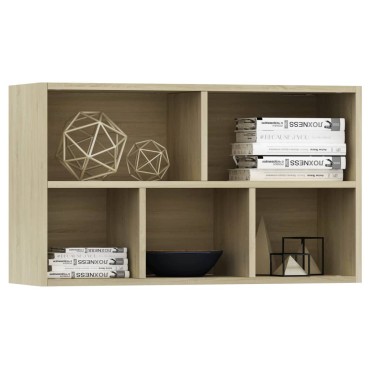 vidaXL Ραφιέρα / Βιβλιοθήκη Sonoma Δρυς 50x25x80cm από Επεξ. Ξύλο 1 τεμ.
