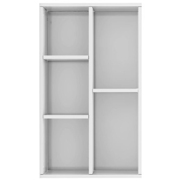 vidaXL Ραφιέρα / Βιβλιοθήκη Γυαλιστερό Λευκό 50x25x80cm Επεξ. Ξύλο 1 τεμ.