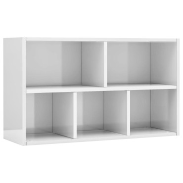 vidaXL Ραφιέρα / Βιβλιοθήκη Γυαλιστερό Λευκό 50x25x80cm Επεξ. Ξύλο 1 τεμ.