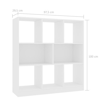 vidaXL Βιβλιοθήκη Λευκή 97,5x29,5x100cm από Επεξ. Ξύλο 1 τεμ.