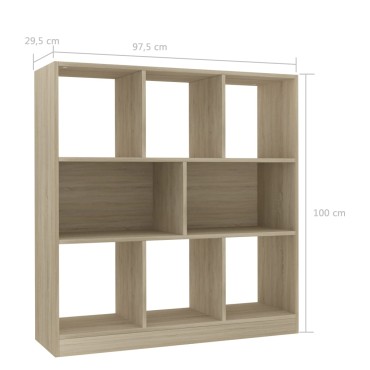 vidaXL Βιβλιοθήκη Χρώμα Sonoma Δρυς 97,5x29,5x100cm από Επεξ. Ξύλο 1 τεμ.