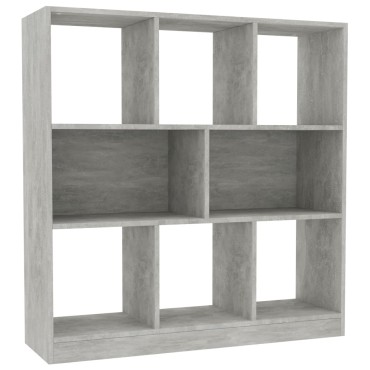 vidaXL Βιβλιοθήκη Γκρι Σκυροδέματος 97,5x29,5x100cm Επεξ. Ξύλο 1 τεμ.