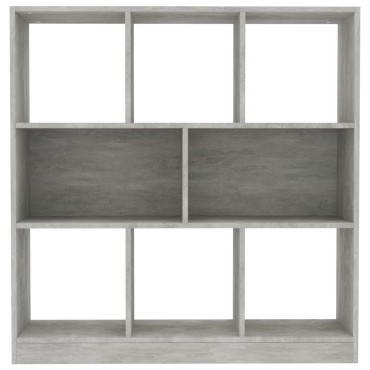 vidaXL Βιβλιοθήκη Γκρι Σκυροδέματος 97,5x29,5x100cm Επεξ. Ξύλο 1 τεμ.