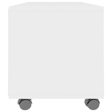 vidaXL Έπιπλο Τηλεόρασης με Ρόδες Λευκό 90x35x35cm από Επεξ. Ξύλο
