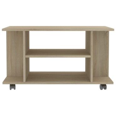 vidaXL Έπιπλο Τηλεόρασης με Ρόδες Sonoma Δρυς 80x40x45cm Επεξ. Ξύλο