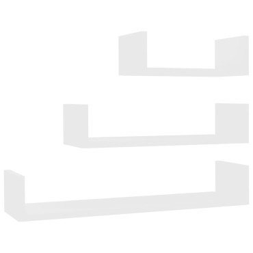 vidaXL Ράφια Τοίχου 3 τεμ. Λευκά από Μοριοσανίδα 60x15x10cm