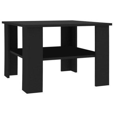 vidaXL Τραπεζάκι Σαλονιού Μαύρο 60x60x42cm από Επεξ. Ξύλο 1 τεμ.