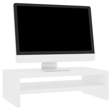 vidaXL Βάση Οθόνης Λευκή 42x24x13cm από Επεξ. Ξύλο