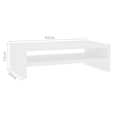 vidaXL Βάση Οθόνης Λευκή 42x24x13cm από Επεξ. Ξύλο