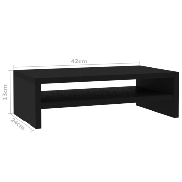 vidaXL Βάση Οθόνης Μαύρη 42x24x13cm από Επεξ. Ξύλο