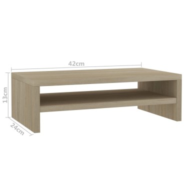 vidaXL Βάση Οθόνης Χρώμα Sonoma Δρυς 42x24x13cm από Επεξ. Ξύλο