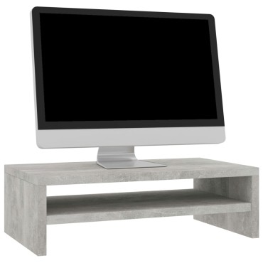 vidaXL Βάση Οθόνης Γκρι του Σκυροδέματος 42x24x13cm από Επεξ. Ξύλο