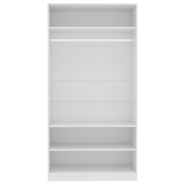 vidaXL Ντουλάπα Λευκή 100x50x200cm από Επεξ. Ξύλο 1 τεμ.