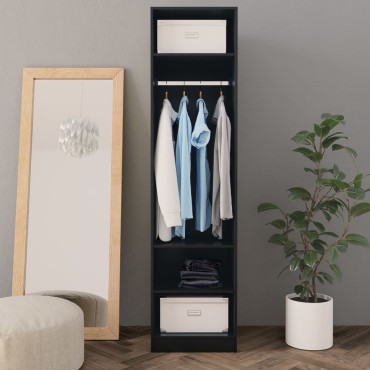vidaXL Ντουλάπα Μαύρη 50x50x200cm από Επεξ. Ξύλο 1 τεμ.