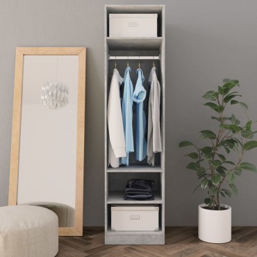vidaXL Ντουλάπα Γκρι του Σκυροδέματος 50x50x200cm Επεξ. Ξύλο 1 τεμ.