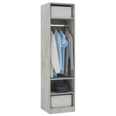 vidaXL Ντουλάπα Γκρι του Σκυροδέματος 50x50x200cm Επεξ. Ξύλο 1 τεμ.