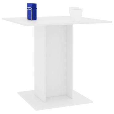 vidaXL Τραπεζαρία Λευκή 80x80x75cm από Επεξ. Ξύλο 1 τεμ.