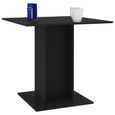 vidaXL Τραπεζαρία Μαύρη 80x80x75cm από Επεξ. Ξύλο 1 τεμ.