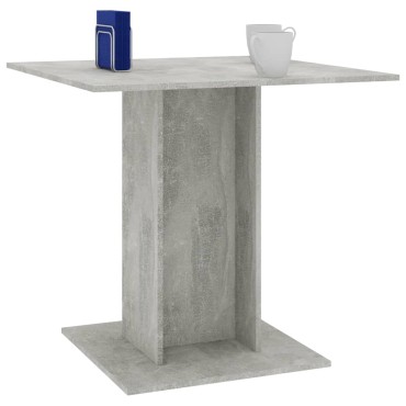 vidaXL Τραπεζαρία Γκρι του Σκυροδέματος 80x80x75cm Επεξ. Ξύλο 1 τεμ.