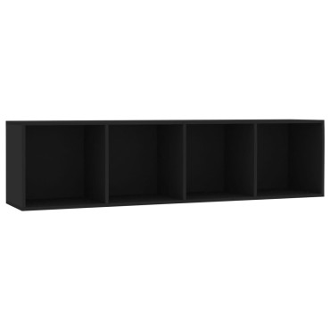 vidaXL Βιβλιοθήκη/Έπιπλο Τηλεόρασης Μαύρο 143x30x36cm 1 τεμ.