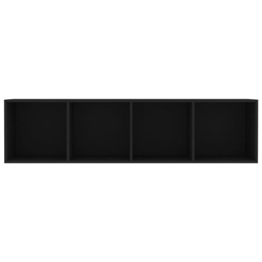 vidaXL Βιβλιοθήκη/Έπιπλο Τηλεόρασης Μαύρο 143x30x36cm 1 τεμ.