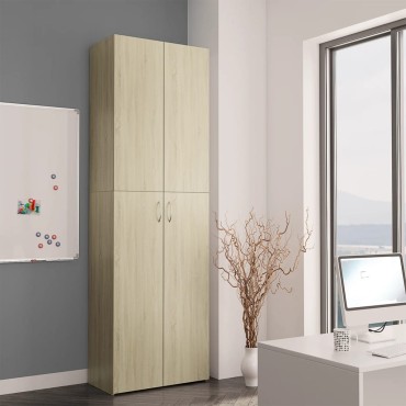 vidaXL Ντουλάπα Γραφείου Sonoma Δρυς 60x32x190cm από Επεξ. Ξύλο 1 τεμ.