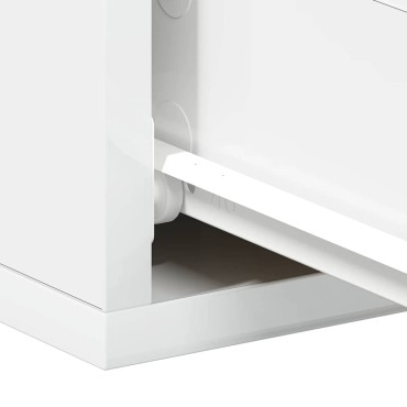 vidaXL Κομοδίνα Κρεμαστά 2 τεμ. Γυαλ. Λευκό 40x30x15cm από Επεξ. Ξύλο