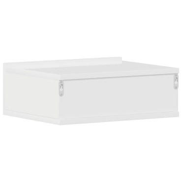 vidaXL Κομοδίνα Κρεμαστά 2 τεμ. Γυαλ. Λευκό 40x30x15cm από Επεξ. Ξύλο