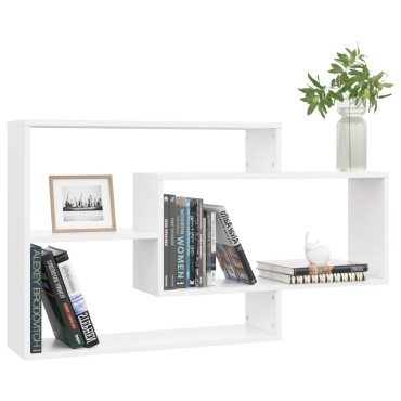 vidaXL Ραφιέρα Τοίχου Λευκή 104x20x58,5cm από Επεξεργασμένο Ξύλο 1 τεμ.