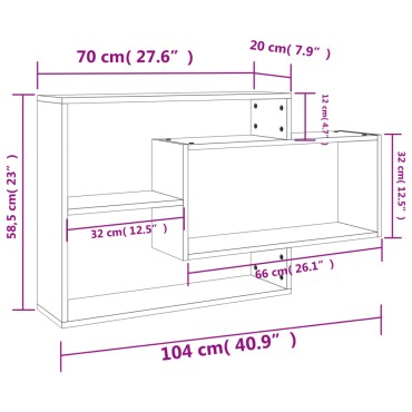 vidaXL Ραφιέρα Τοίχου Χρώμα Sonoma Δρυς 104x20x58,5cm Μοριοσανίδα 1 τεμ.