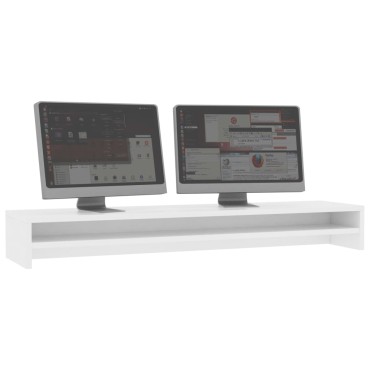 vidaXL Βάση Οθονών Λευκή 100 x 24 x 13 εκ. από Επεξ. Ξύλο