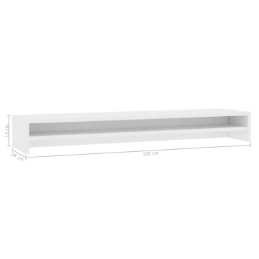 vidaXL Βάση Οθονών Λευκή 100 x 24 x 13 εκ. από Επεξ. Ξύλο