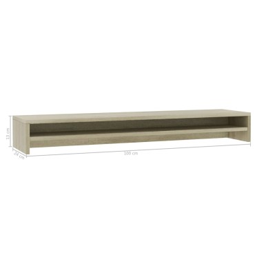 vidaXL Βάση Οθονών Sonoma Δρυς 100 x 24 x 13 εκ. από Επεξ. Ξύλο