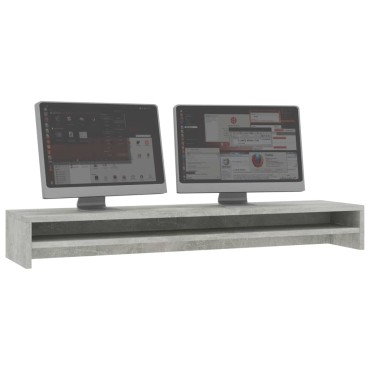 vidaXL Βάση Οθονών Γκρι του Σκυροδέματος 100x24x13 εκ. από Επεξ. Ξύλο