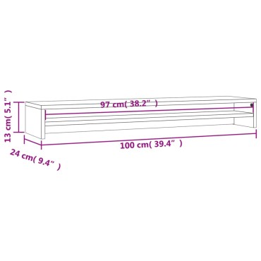 vidaXL Βάση Οθονών Γκρι του Σκυροδέματος 100x24x13 εκ. από Μοριοσανίδα