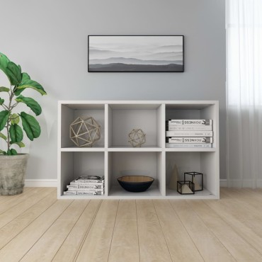 vidaXL Ραφιέρα/Βιβλιοθήκη Γυαλιστερό Λευκό 66x30x98cm Επεξ. Ξύλο 1 τεμ.