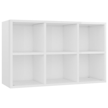 vidaXL Ραφιέρα/Βιβλιοθήκη Γυαλιστερό Λευκό 66x30x98cm Επεξ. Ξύλο 1 τεμ.