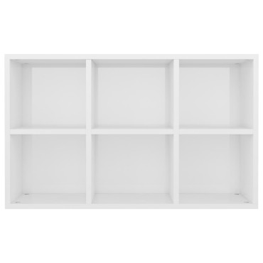 vidaXL Ραφιέρα/Βιβλιοθήκη Γυαλιστερό Λευκό 66x30x98cm Επεξ. Ξύλο 1 τεμ.