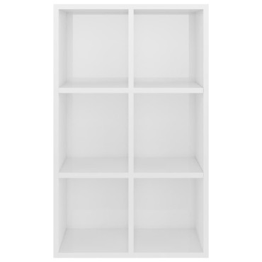 vidaXL Ραφιέρα/Βιβλιοθήκη Γυαλιστερό Λευκό 66x30x98cm Επεξ. Ξύλο 1 τεμ.