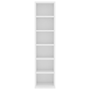 vidaXL Έπιπλο για CD Λευκό 21x20x88cm από Επεξεργασμένο Ξύλο 1 τεμ.
