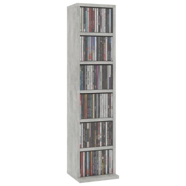 vidaXL Έπιπλο για CD Γκρι Σκυροδέματος 21x20x88cm Επεξεργασμένο Ξύλο 1 τεμ.