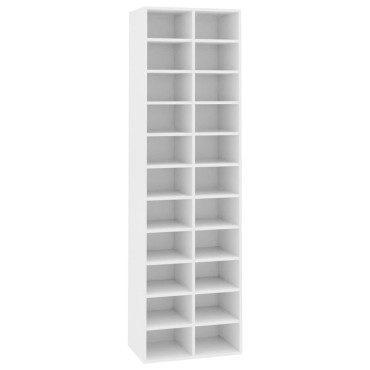vidaXL Παπουτσοθήκη Λευκή 54 x 34 x 183 εκ. από Επεξεργασμένο Ξύλο