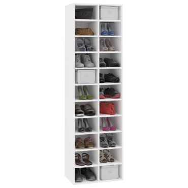 vidaXL Παπουτσοθήκη Λευκή 54x34x183cm από Επεξεργασμένο Ξύλο